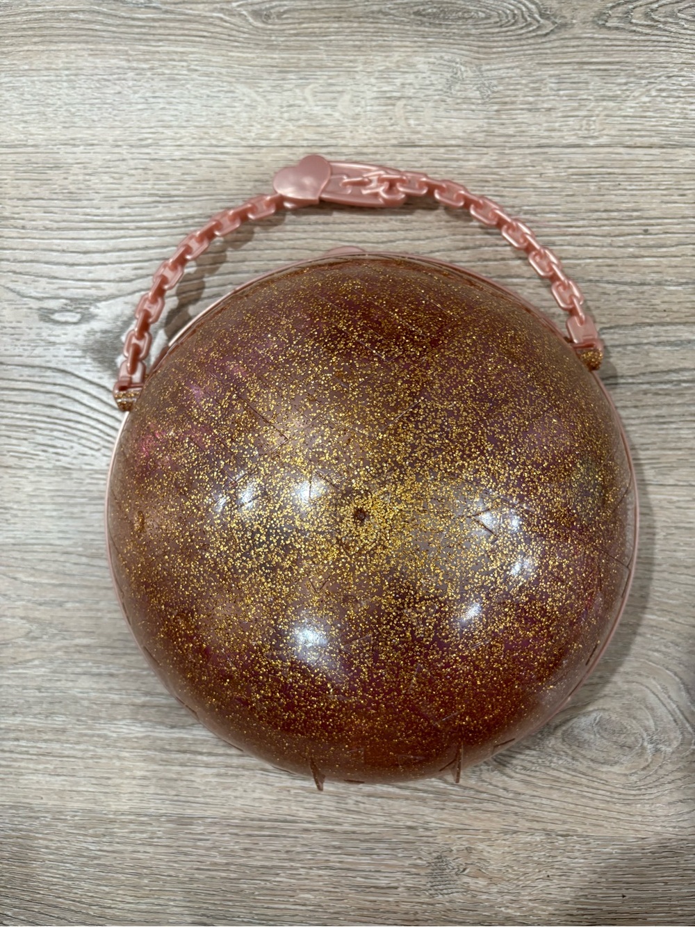 LOL Surprise Glitter Gold Ball Carry Case Empty Storage Container w/ Handle